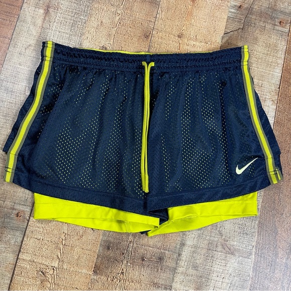Nike Shorts Nike Pro Dri Fit Large Running Lined Shorts Mesh Neon